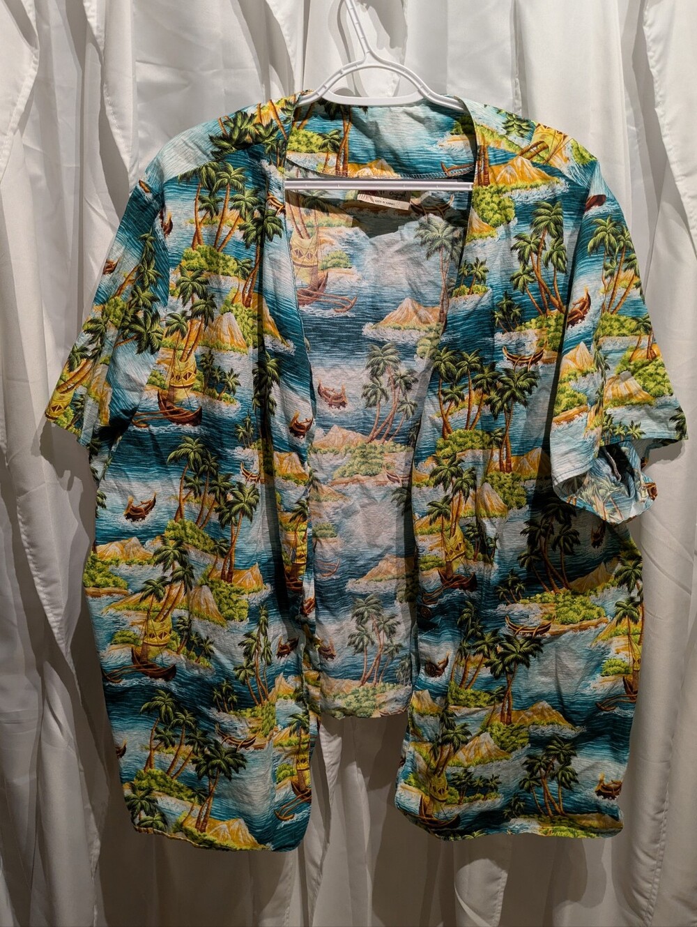 B4 Vtg Hilo Hattie The Hawaiian Original Aloha Shirt Mens 3XL 100% Cotton Palm T
